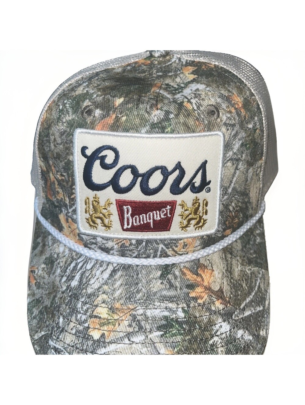 Coors Banquet Camouflage Mesh Rope Trucker Snapback Hat Cap NEW